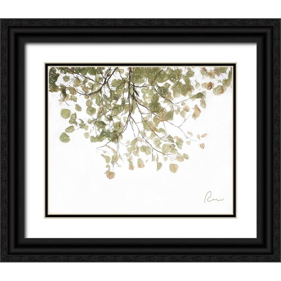 Murdock, Ramona 24x20 Black Ornate Wood Framed with Double Matting Museum Art Print Titled - Aspen Leaves