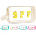 thumbnail image 1 of Bolsa de maquillaje Kacctyen Clear Beach Swim, impermeable, de nailon, blanca, 1 of 7