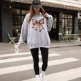 thumbnail image 3 of Football Coquette Bow Sweatshirt for Women and Teens Trendy Game Day Football Ribbon Pullover Gray Sweatshirt Adult Medium, 3 of 4