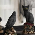 thumbnail image 4 of Crow Decor Halloween Decorations - Halloween Gothic Black Crow Standing on Skulls Statue Resin Figurines for Mantle Table Home Decor, Party Supplies, 4 of 4
