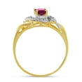 thumbnail image 5 of 14k Yellow Gold Oval Ruby And Diamond Swirl Ring, 5 of 6