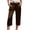 Coffee, variant on felwors Women's Satin Capri Pants High Rise Cropped Lounge Trousers with Pockets Sheen(Wine, XXL)