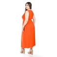 thumbnail image 3 of Vestido largo cintura smock Roman Fashion /Tallas Extras, 8801X-SO (Naranja) naranja 40, 3 of 4