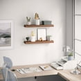 thumbnail image 6 of Ballucci 24" Floating Shelves, 2-Pack Wood Wall Shelf Set with Invisible Brackets, 8" Deep, Rustic Brown, 6 of 8