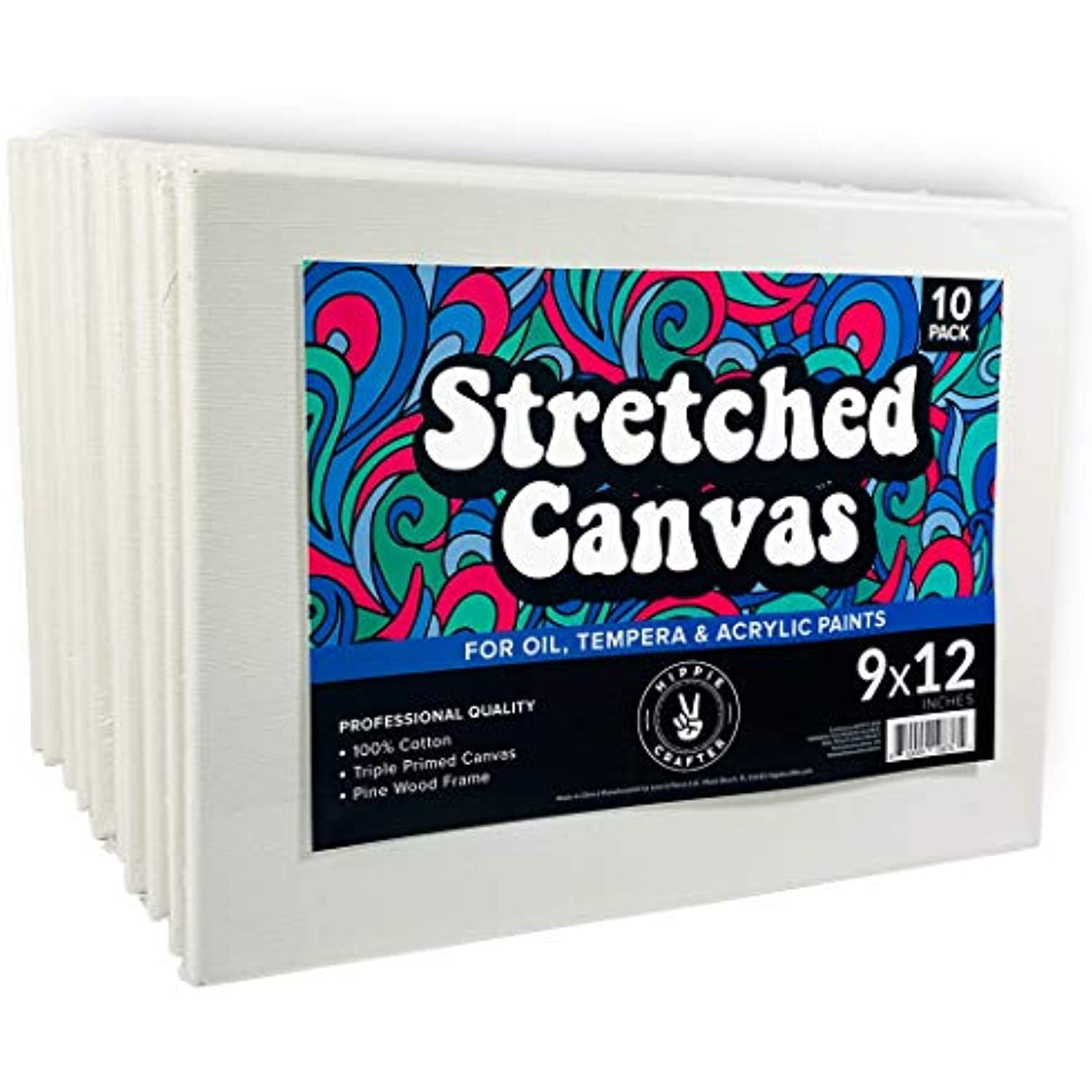 10 Pack Stretched Canvas for Painting 8x10 Blank Art Canvases for Paint