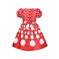 thumbnail image 2 of Robe Fille Rétro Vintage Années 50 Rouge à Pois Nœud Noël Rouge Vert 7 Ans, 2 of 6