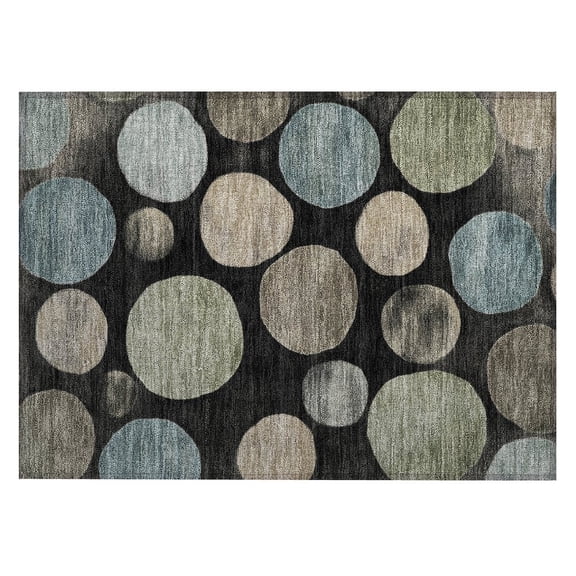 Dalyn Rugs Machine Washable Indoor/Outdoor Chantille ACN2062 Black 1'8" x 2'6" Rug