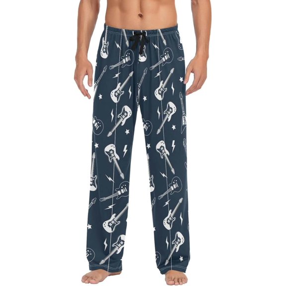 GZHJMY Guitar Pajama Pants for Men, Lounge Pants Lightweight Men Pajama Bottoms with Drawstring Pockets, Christmas New Year Birthday Gifts, Medium