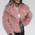 thumbnail image 6 of Women Short Faux Fur Jacket Long Sleeve Lapel Open Front Warm Fluffy Winter Coat, 6 of 6