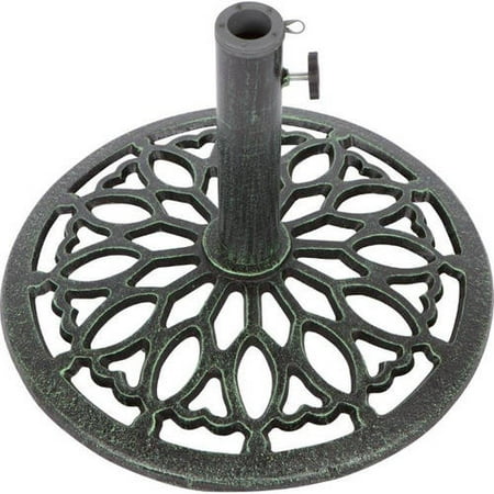 Cast Iron Umbrella Base -17.5 Inch Diameter by Trademark Innovations (Green)