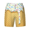 thumbnail image 4 of Lsque Mens Swim Trunks White Ice Cream Pattern - Bathing Suit Compression Liner - Beach Swim Shorts Swimwear - (S-3XL) - Stretch Quick Dry -XX-Large, 4 of 9