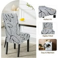 thumbnail image 5 of Amhlg Dining Room Chair Covers Set of 4, Stretch Printed Parsons Chair Slipcovers Spandex Removable Washable Kitchen Chair Protector Cover for Dining Room, Hotel, Ceremony (Grey Lotus+White Texture), 5 of 6