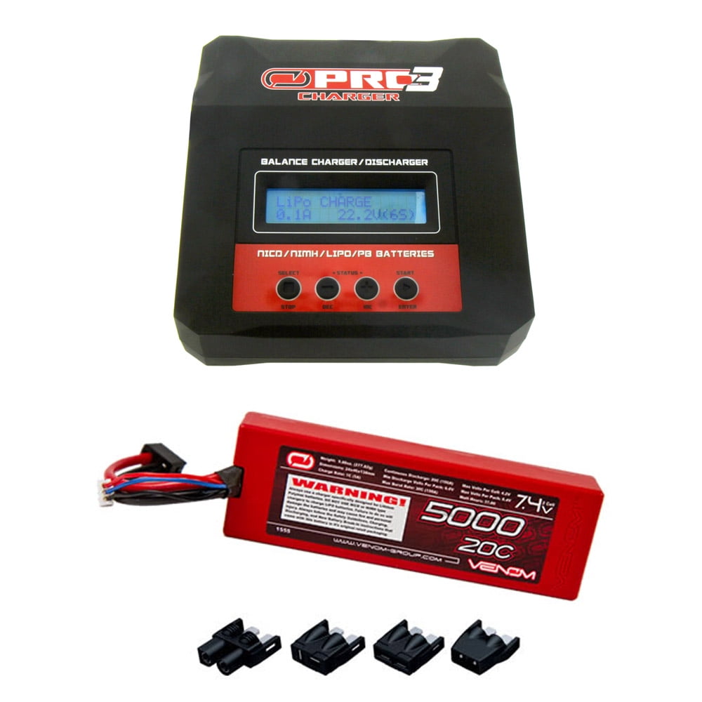 Venom 20C 2S 5000mAh 7.4V Hard Case LiPo Battery with Universal Plug