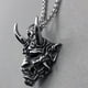 thumbnail image 4 of Colgante con cara de demonio, collar de acero inoxidable para Halloween para hombre, collar con colgante de demonio de primera calidad, 4 of 9