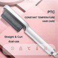 thumbnail image 2 of Plancha de pelo y rizador de pelo profesional 2 en 1, 5 ajustes de temperatura ajustables (blanco) Hy, 2 of 5