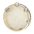 thumbnail image 3 of 8" Hand Held Tambourine Drum Bell Birch Metal Jingles Percussion Musical Educational Toy Instrument for KTV Party Kids Games, 3 of 3