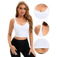 thumbnail image 3 of DARING DIVA Sports Bra Medium Support Workout Longline Yoga Tank Top S White, 3 of 5