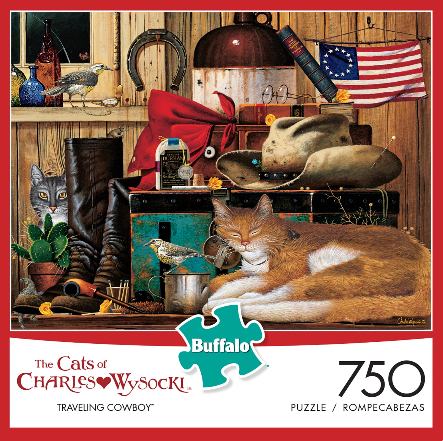 Buffalo Games Cats Series Travelling Cowboy 750 Piece Jigsaw