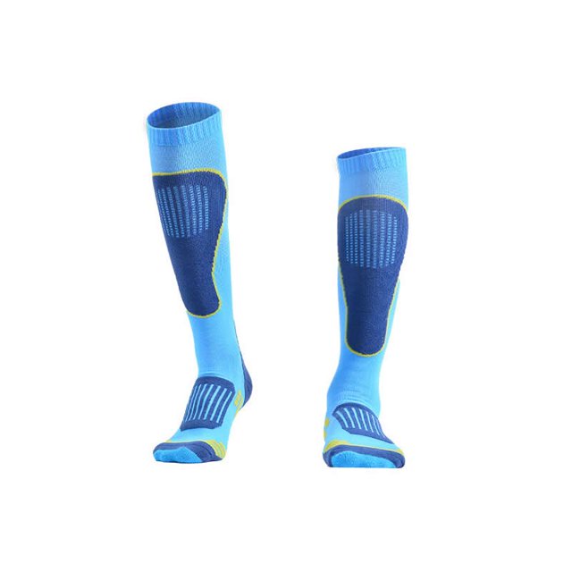 3/5 Pairs Cotton Ski Socks for Men Women Winter Outdoor Sports Snowboarding Hiking Thickened Terry-loop HosieryLake blue L(39-43)3 pairs He Qiyong unisex