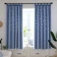 thumbnail image 1 of Romantic Double-layer Tulle Sheer Curtain + Blackout Curtains Hollow-Out Stars Eyelet Ring Top/Hooks Room Darkening Starry Curtain Lady Women Kids Girls Children Bedroom Decor, 1 of 7