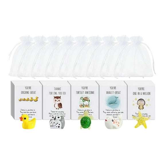 Animal Pun Note Cards Set of 75 – Funny Resin Animals with Thank You Cards, Cute Appreciation Gifts for Coworkers, Staff, Students, and Kids (5Pcs)