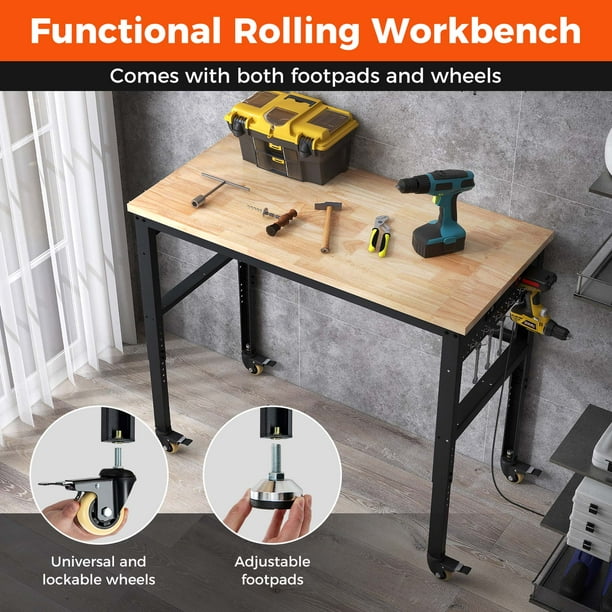 Costway Large Multipurpose Workbench with Adjustable Height, Heavy