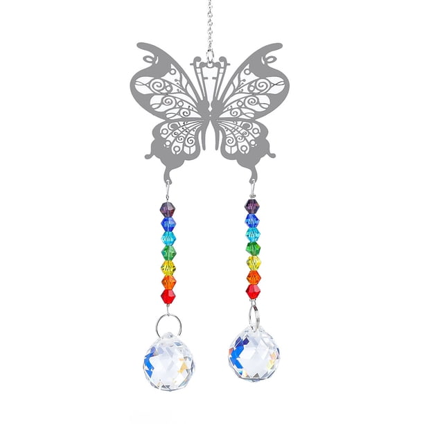 Wdftyju Colgante de cristal de arce de mariposa, decoración de araña colgante de cuentas coloridas Wdftyju 4uw9fb6bp9gu0bx6D02