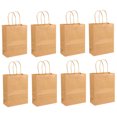 thumbnail image 4 of HEMOTON  100 PCS Kraft Paper Bag Bags Premium Disposable Shopping, 4 of 8