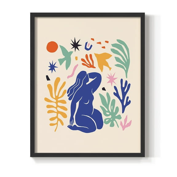 Matisse CDXLV in Black Solid Wood Framed Print No Nail Hanging