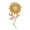 Golden, variant on Sunflower Shape Brooch with Faux Pearl Shiny Rhinestones Pin Suit Lapel Badge Clothing Accessories Wedding Gift