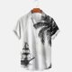 thumbnail image 4 of Camisetas de Lino para Hombres Vintage Bowling Manga Corta Cuello Cubano, Retro Playa Y Verano Hombre Manga Corta Botón Abajo Camisetas, 4 of 6