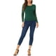 thumbnail image 2 of INSPIRAR CHIC Blusa de Encaje con Bordado de Flores de Manga Larga y Cuello Redondo para Mujeres XS Verde Oscuro, 2 of 6