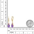 thumbnail image 6 of Gem Stone King 18K Yellow Gold Plated Silver Green Peridot and White Lab Grown Diamond Dangle Earrings for Women (4.83 Cttw, Oval 9X7MM), 6 of 6
