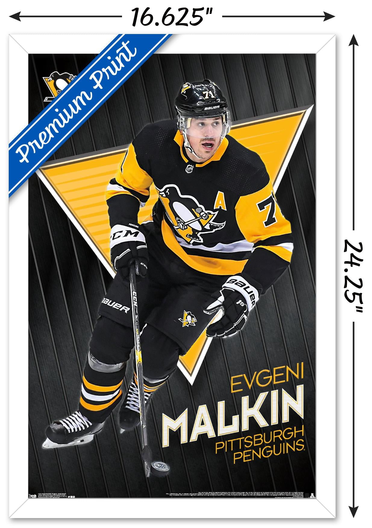 NHL Pittsburgh Penguins - Evgeni Malkin 19 Wall Poster, 14.725" x 22.375" Framed