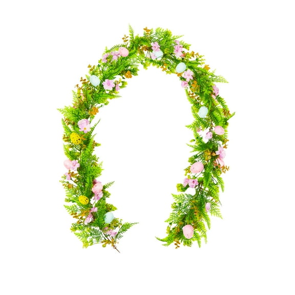 Moocorvic 6.23 Ft Easter Decoration Artificial Garland Spring Hanging Vine for Fireplace Wall Home Wedding Decor
