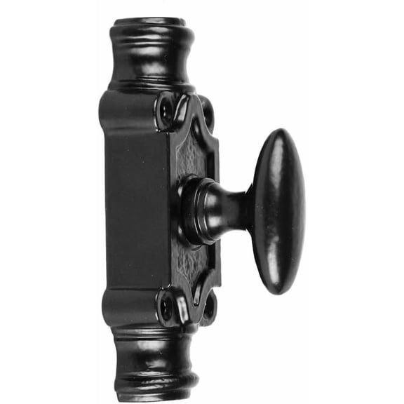 A29 Hardware 2 Feet Oval Style Iron Cremone Bolt for Cabinets, Black Powder Coat Finish