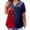 #A13-Dark Blue, variant on 4th Of July Tunic Tops for Women Plus Size American Stars Print Patriotic T Shirt Cute V Neck Short Sleeve Tunic Shirts Going Out Independent Day Blouses,Navy XL