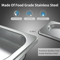 thumbnail image 2 of 6 Pack Stainless Steel Hotel Pan With Lids 1/9 Size 4 Ince Deep Steam Table Metal Food Pan Steamer Trays for Buffet Catering Pans Metal Commercial Kitchen Pans, 2 of 9