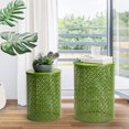 thumbnail image 6 of ZXNYH Nesting Side Table Set of 2 Decorative Garden Stools for Indoor Outdoor Heavy Duty Metal Frame Side Table Modern End Table, Glossy Green, 6 of 8