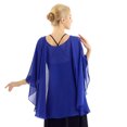 thumbnail image 3 of YONGHS Woman Chiffon Bridal Wrap Wedding Shawl Cape Jacket Bolero Shrug for Formal Ocaasions Dresses Blue One Size, 3 of 7