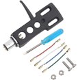 thumbnail image 1 of ZOUSSIQI Phono Headshell,Universal LP Turntable Headshell Mount Replacement with 4 Oxygen Copper Wires for Various Phono, Every Terminal Inside a Clear Sleeve CA919-9865, 1 of 9