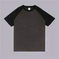 thumbnail image 4 of JTieacloth Tee Shirts Mens Men’s Raglan Contrast T Shirt 230g Solid Color Retro Heavy Shoulder T Shirt Pure Matching Color Loose Short Sleeve, 4 of 4