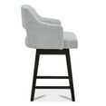 thumbnail image 3 of CHITA 26 in Swivel Counter Bar Stools Set of 2 with Open Contoured Back&Wood Legs, Fabric in Cloud, 3 of 8