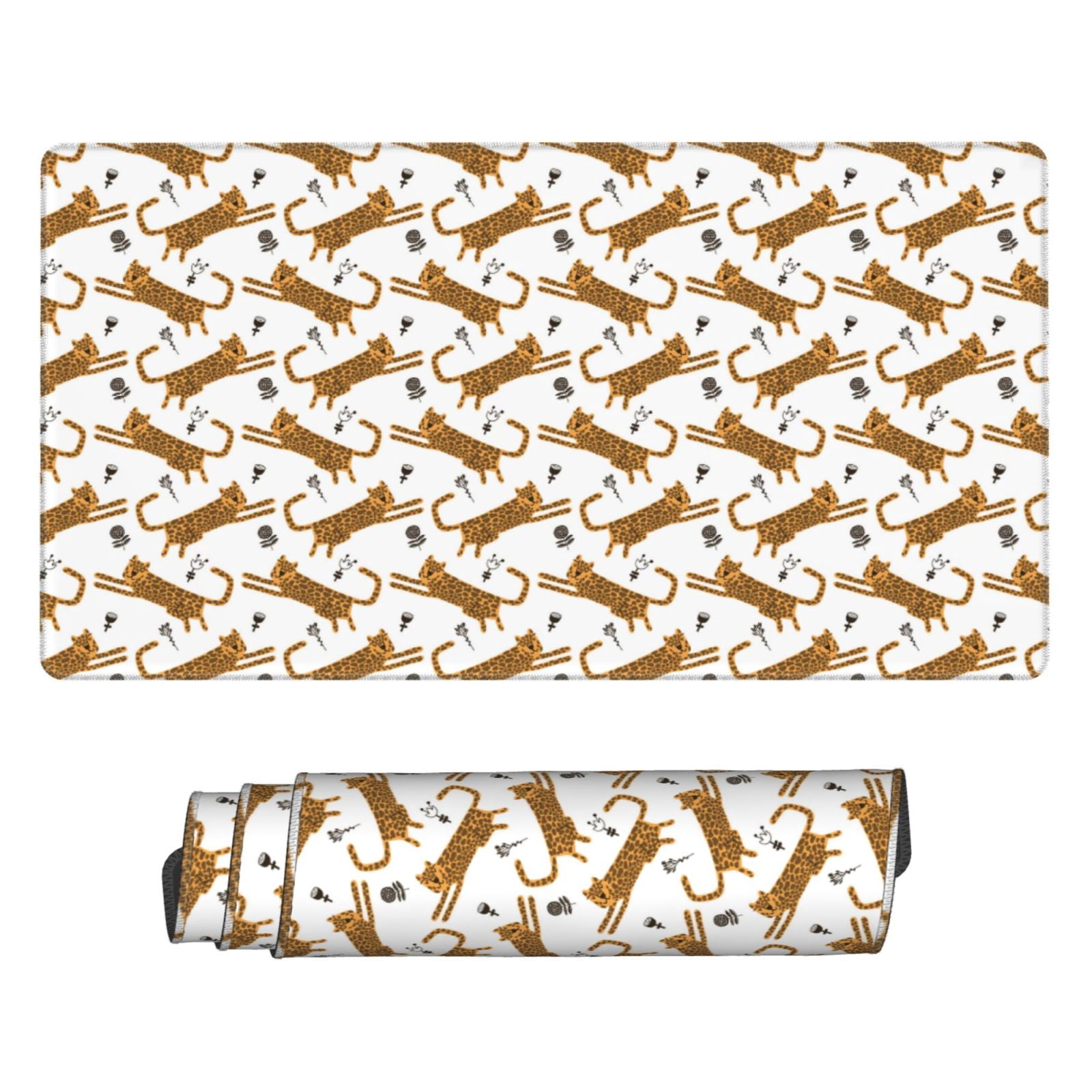 Kdxio Leopard Print Print Large Gaming Mouse Pad,Non-Slip Base,Water Resist Keyboard Pad for Gamer,Office & Home,29.5 x 15.8 in