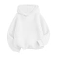 thumbnail image 2 of larppty Girls Oversized Hoodies Fleece Pullover Sweatshirts Kids Fashion Casual Outfits Fall Winter Clothes (5-6 Years,White), 2 of 3