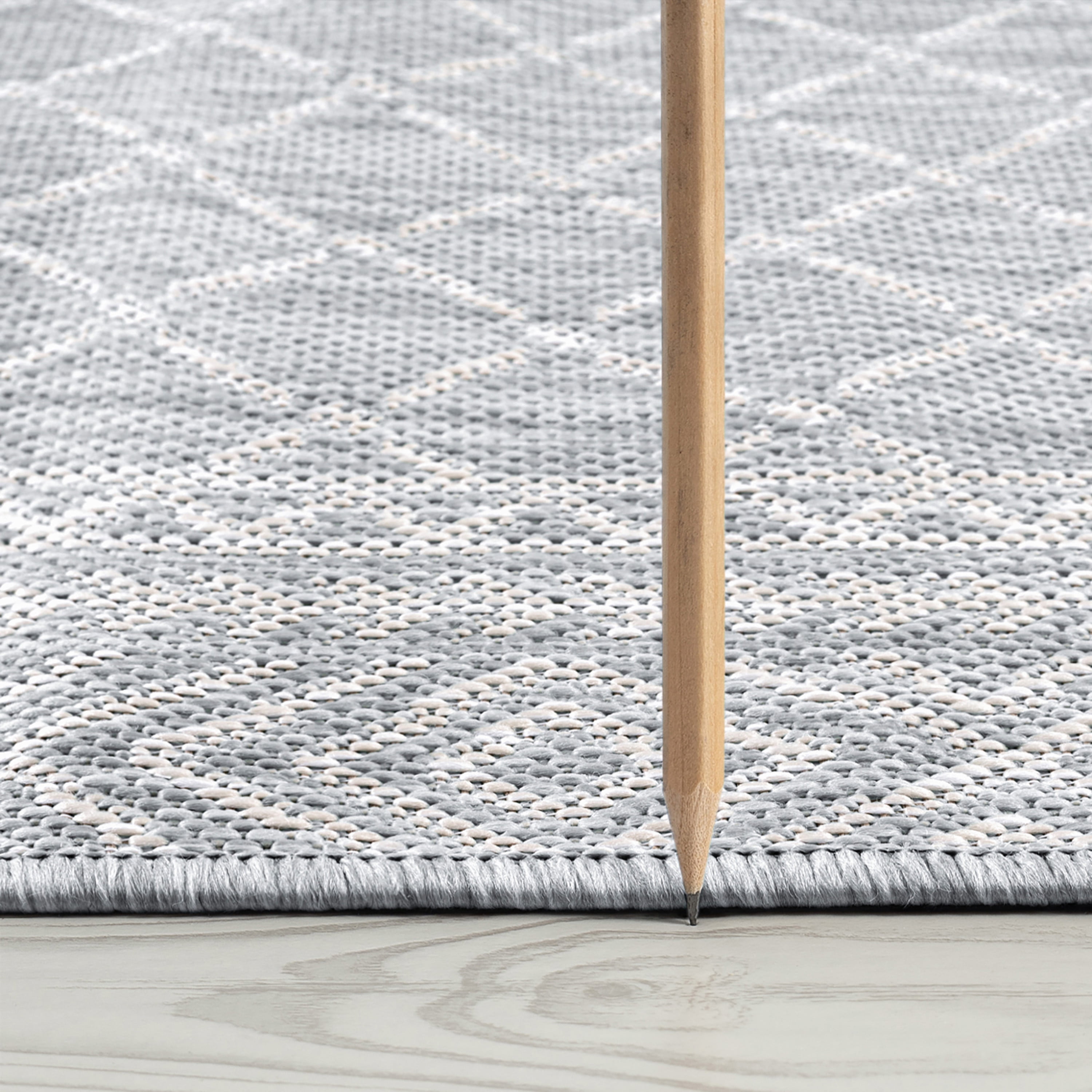 5x8 Water Resistant, Indoor Outdoor Rugs for Patios, Front Door Entry, Entryway, Deck, Porch, Balcony | Outside Area Rug for Patio | Gray, Diamond | Size: 5'3'' x 7'3''