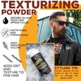 thumbnail image 4 of Suavecito Polvo texturizado y voluminizador para peinar el cabello con acabado mate sin brillo y fuerte sujeci&oacute;n, sin ensuciar, absorbente de aceite, larga duraci&oacute;n, 1.7 onzas, b, 4 of 8