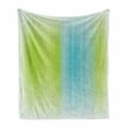 thumbnail image 1 of Modern Soft Flannel Fleece Blanket, Digital Striped Texture Vertical Never Ending Lines Technical Long Narrow Bands Bars, Cozy Plush for Indoor and Outdoor Use, 50" x 60", Blue Green, by Ambesonne, 1 of 6