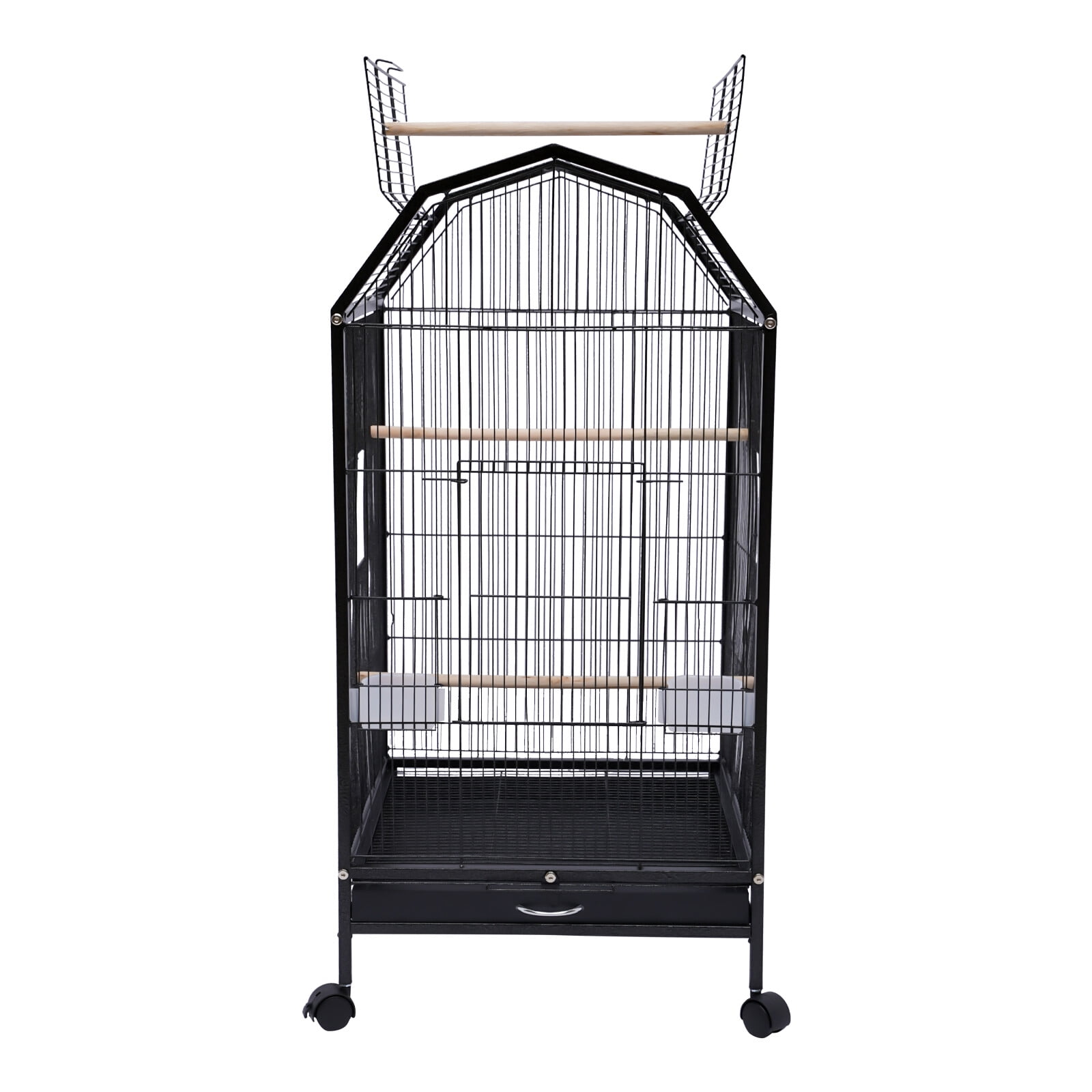 360° View Bird Cage with Skylight Top – Spacious Iron Aviary for Parakeets, Lovebirds, and Small Birds, Easy to Clean, Interactive & Durable, 39.9” Height
