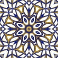 thumbnail image 2 of Haase, Andrea 15x15 White Modern Wood Framed Museum Art Print Titled - Gold Blue Vintage Tile IV, 2 of 4